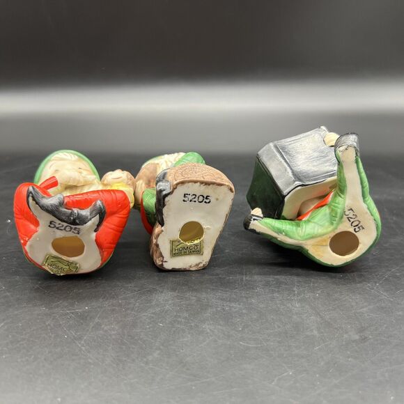 Vintage Homco Christmas Elves Figurines Santa’s Elf Toy Makers # 5205 Set of 3 - Picture 11 of 15